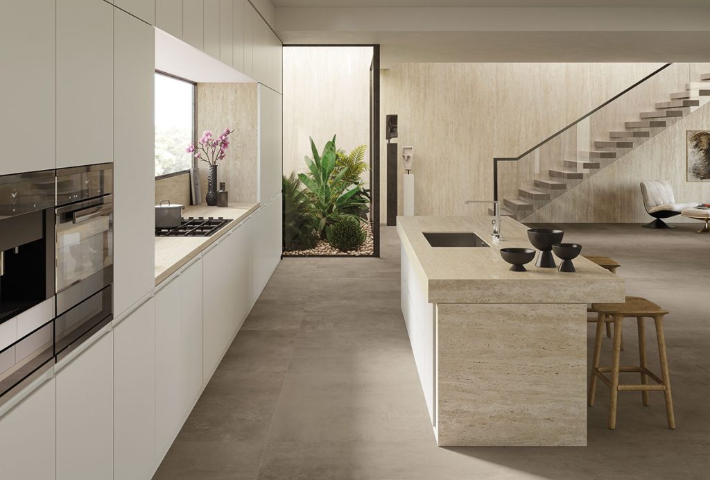 Atlas Plan Travertino Sand 12mm Porselen Tezgah