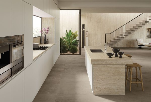 Atlas Plan Travertino Sand 12mm Porselen Tezgah