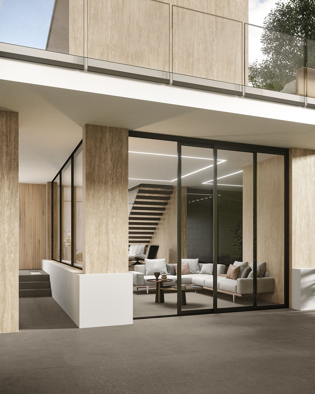 Atlas Plan Travertino Sand 12mm Porselen Tezgah