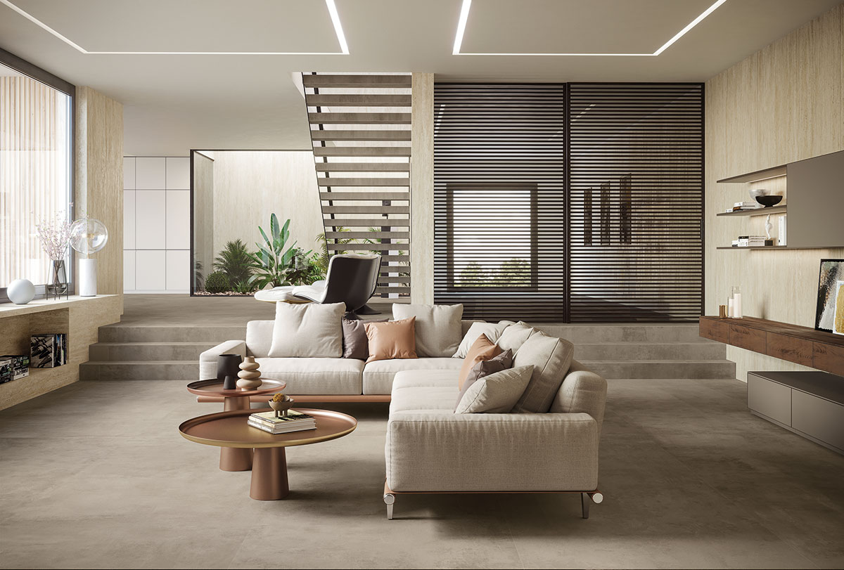 Atlas Plan Travertino Sand 12mm Porselen Tezgah