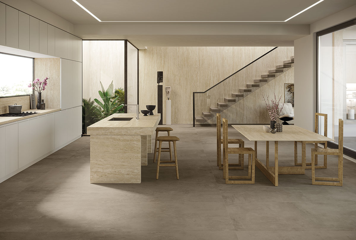 Atlas Plan Travertino Sand 12mm Porselen Tezgah