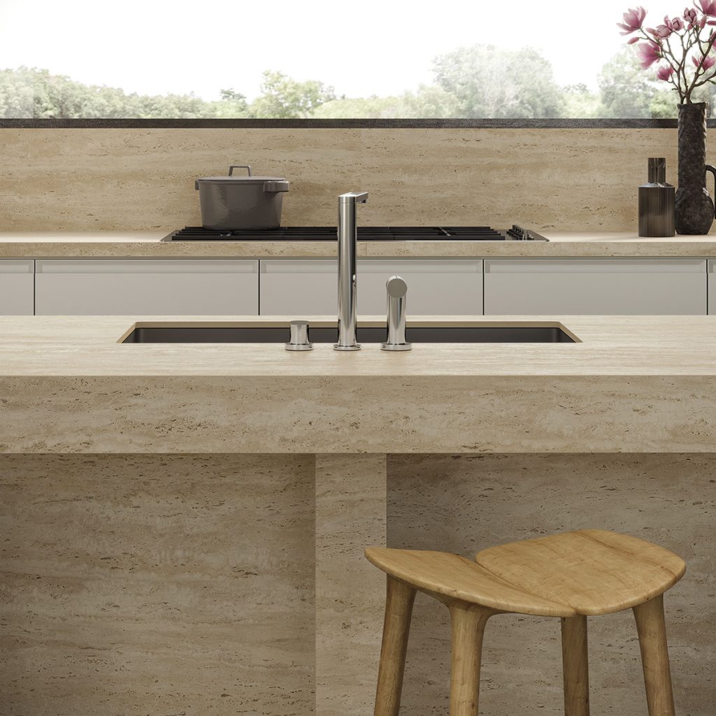 Atlas Plan Travertino Sand 12mm Porselen Tezgah