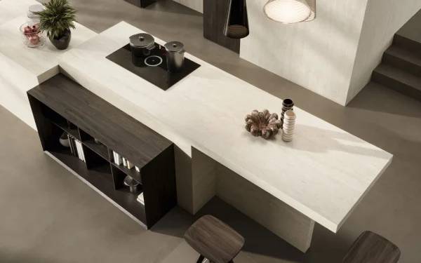 Atlas Plan Travertino White 12mm Porselen Tezgah