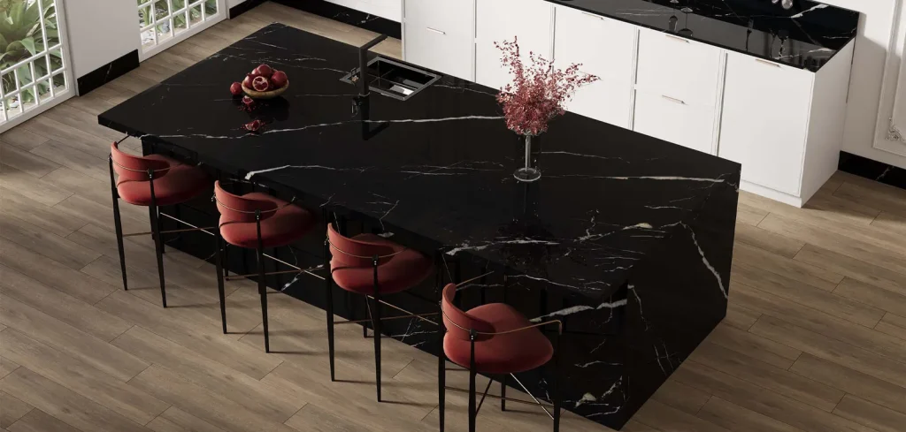 BiqSlab Black Calacatta Porselen Tezgah