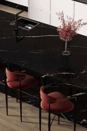 BiqSlab Black Calacatta Porselen Tezgah