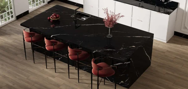 BiqSlab Black Calacatta Porselen Tezgah