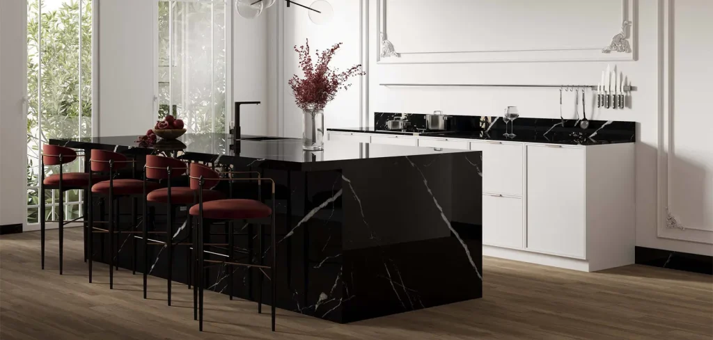 BiqSlab Black Calacatta Porselen Tezgah
