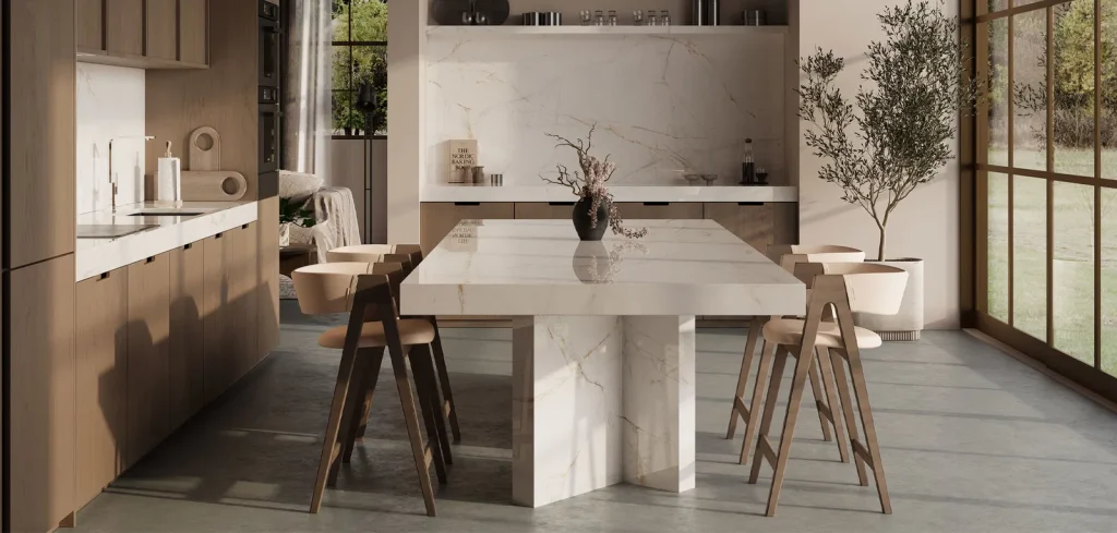 BiqSlab Calacatta Miele Porselen Tezgah