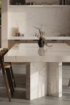 BiqSlab Calacatta Miele Porselen Tezgah