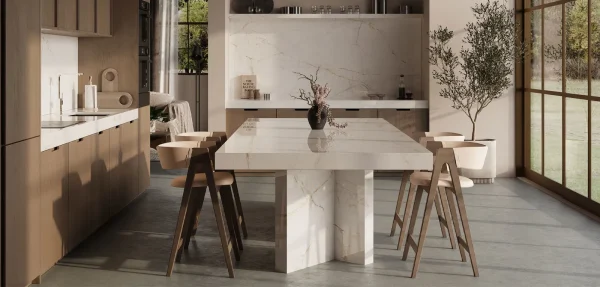 BiqSlab Calacatta Miele Porselen Tezgah