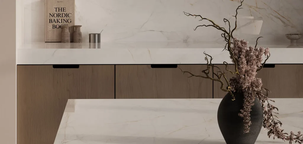 BiqSlab Calacatta Miele Porselen Tezgah