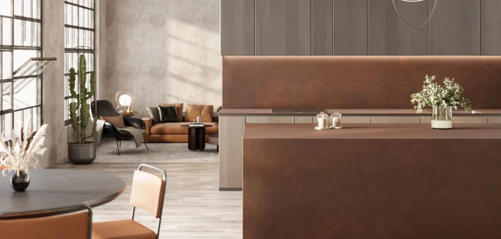 BiqSlab Corten Porselen Tezgah