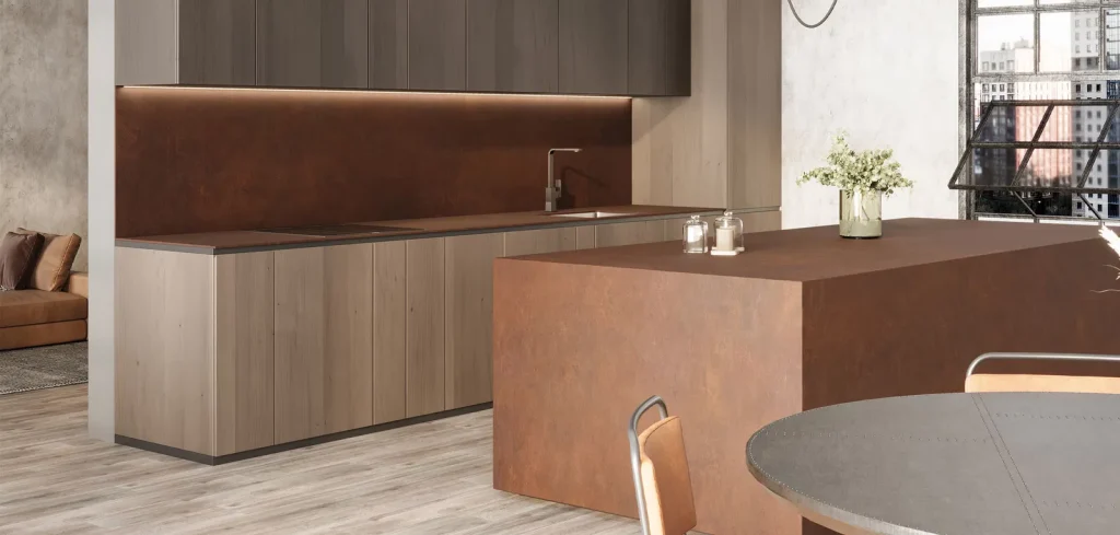 BiqSlab Corten Porselen Tezgah