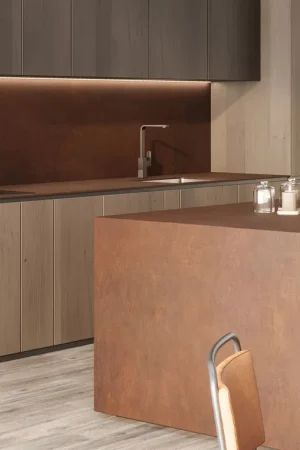 BiqSlab Corten Porselen Tezgah