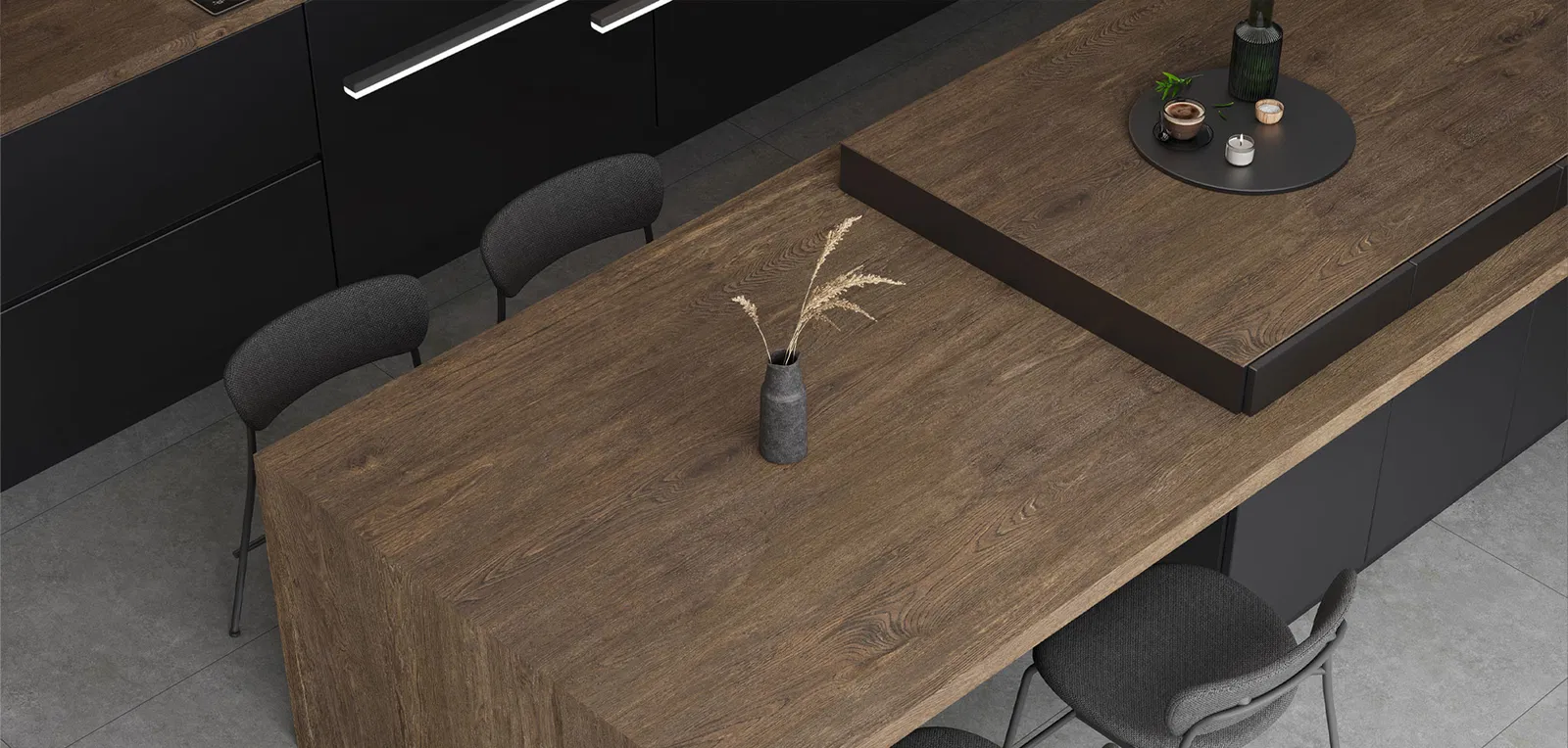 BiqSlab Ebony Porselen Tezgah