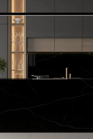 BiqSlab Elegant Black Porselen Tezgah