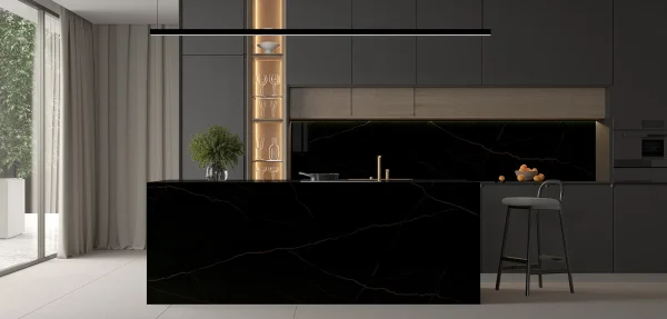 BiqSlab Elegant Black Porselen Tezgah