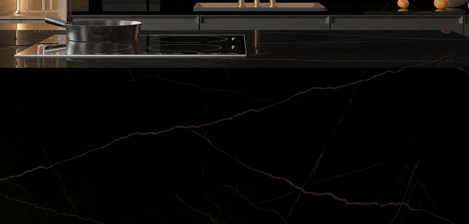 BiqSlab Elegant Black Porselen Tezgah