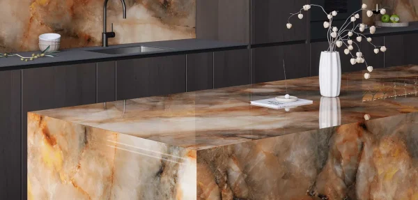 BiqSlab Golden Dust Porselen Tezgah