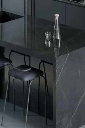 BiqSlab Noir Blanc Porselen Tezgah