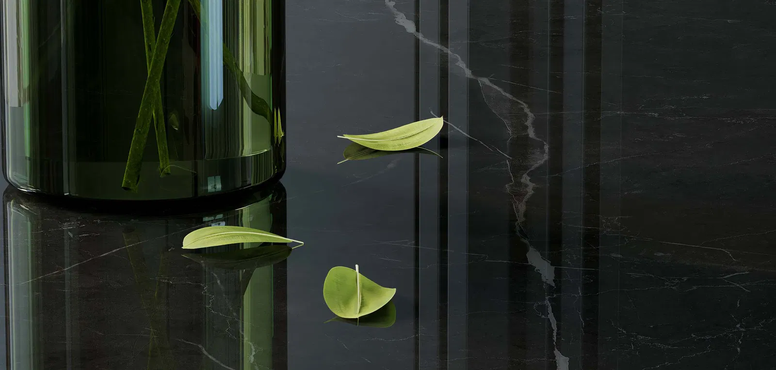 BiqSlab Noir Blanc Porselen Tezgah