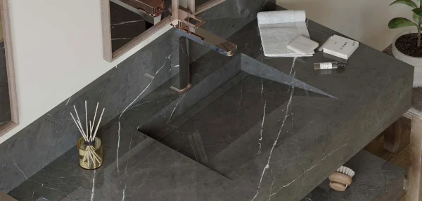 BiqSlab Pietra Grey Porselen Tezgah