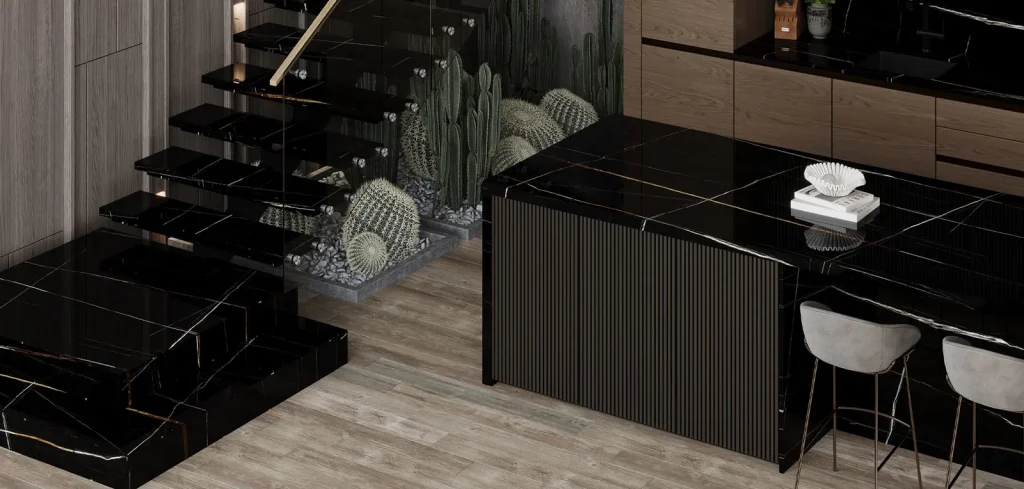 BiqSlab Sahara Noir Porselen Tezgah