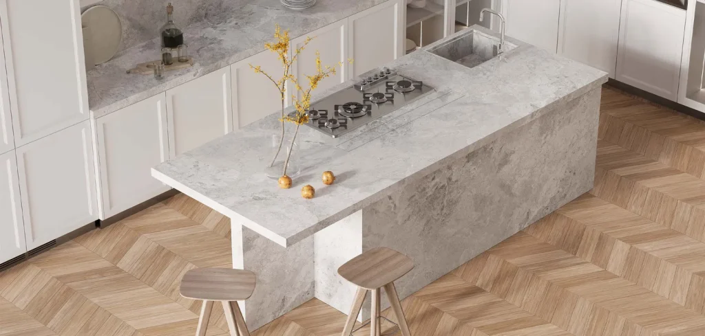 BiqSlab Silver Cloud Porselen Tezgah