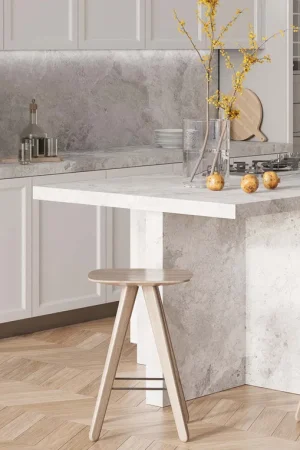 BiqSlab Silver Cloud Porselen Tezgah