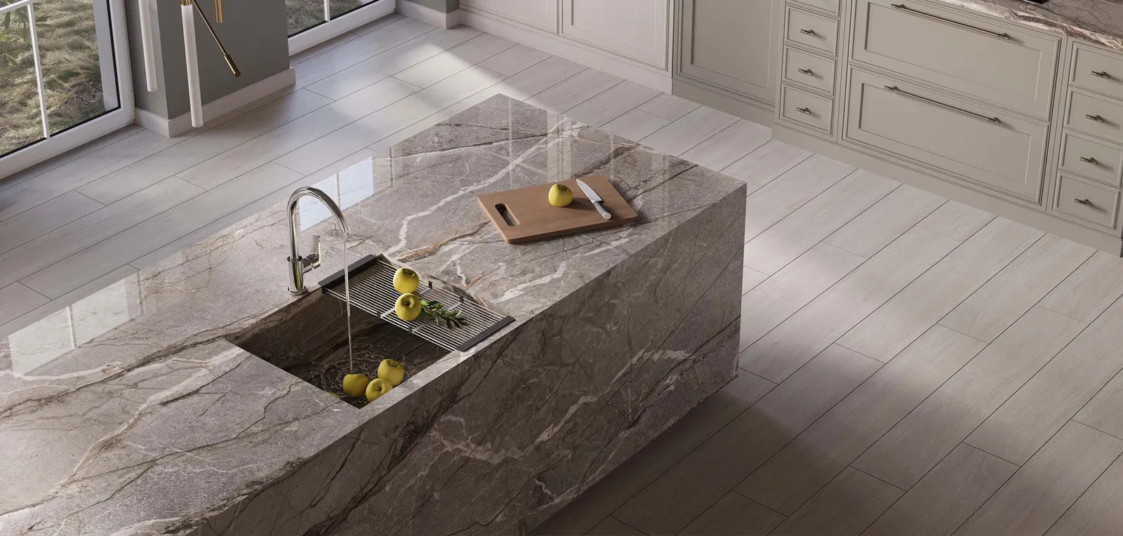 BiqSlab Silver Root Porselen Tezgah