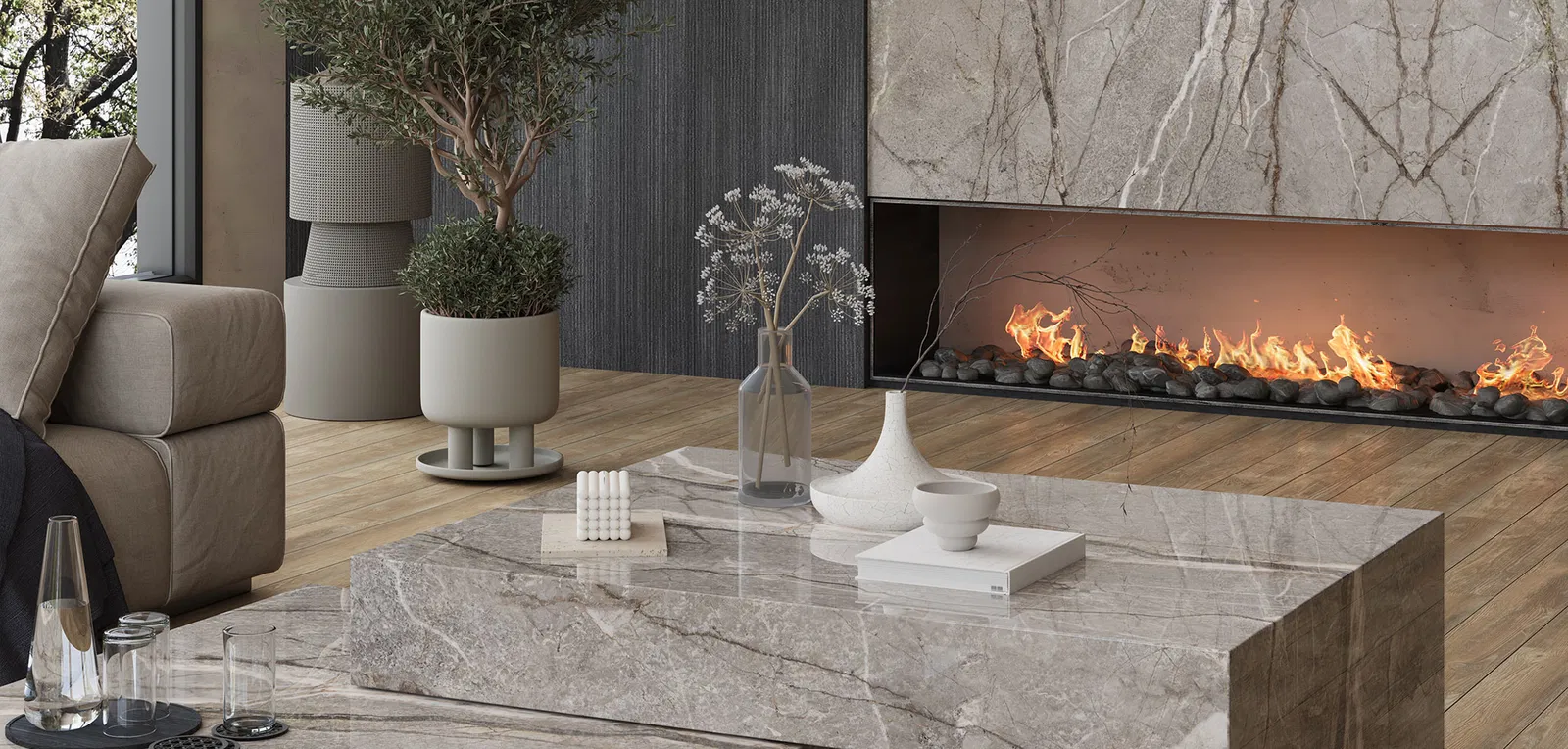 BiqSlab Silver Root Porselen Tezgah