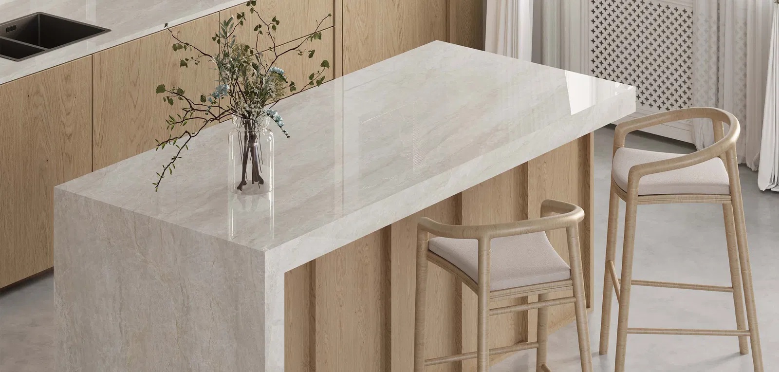 BiqSlab Taj Mahal Porselen Tezgah