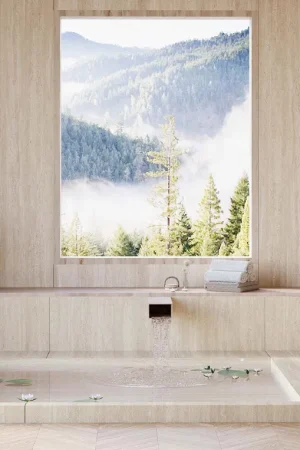 BiqSlab Traverten White Porselen Tezgah