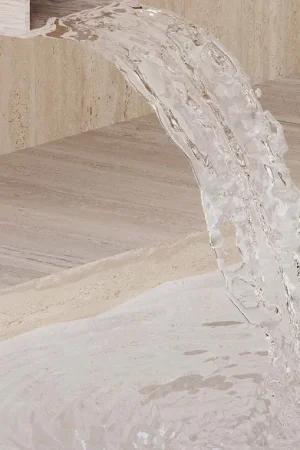 BiqSlab Traverten White Porselen Tezgah