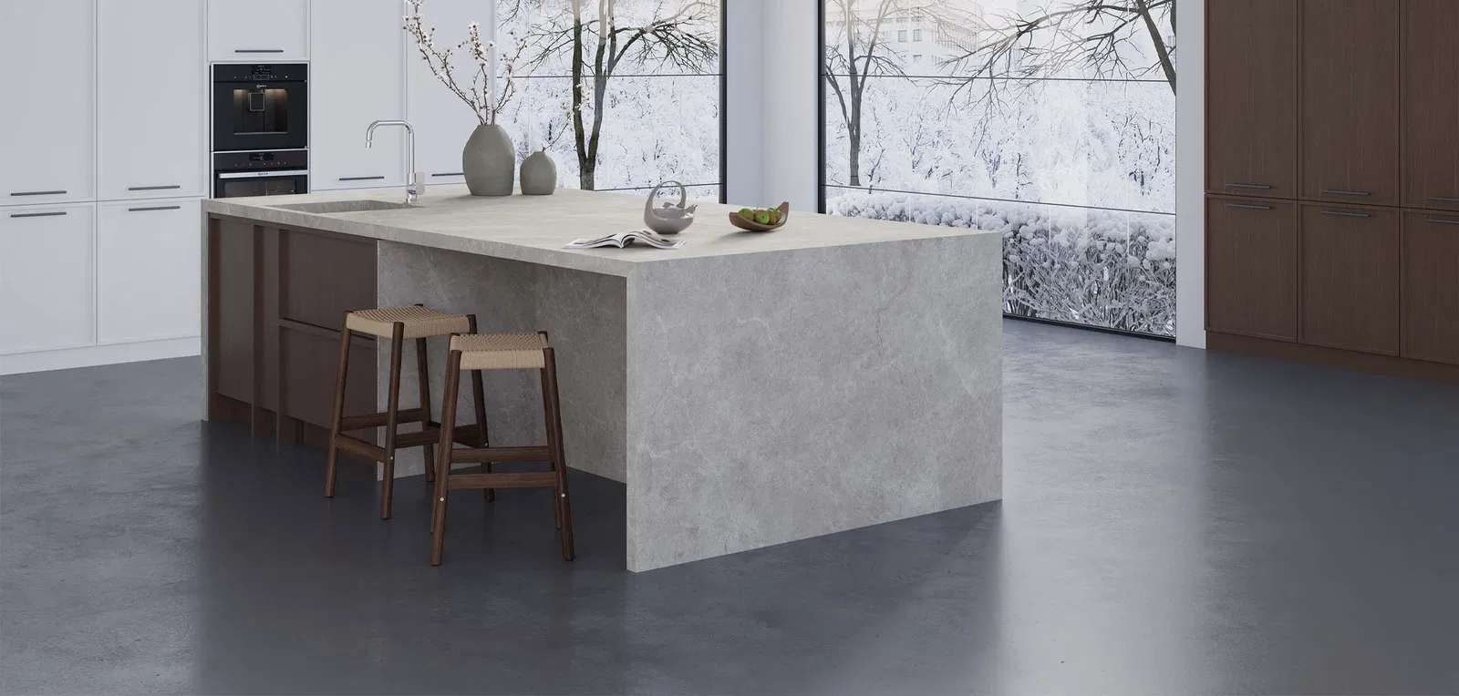 BiqSlab Tundra Grey Porselen Tezgah