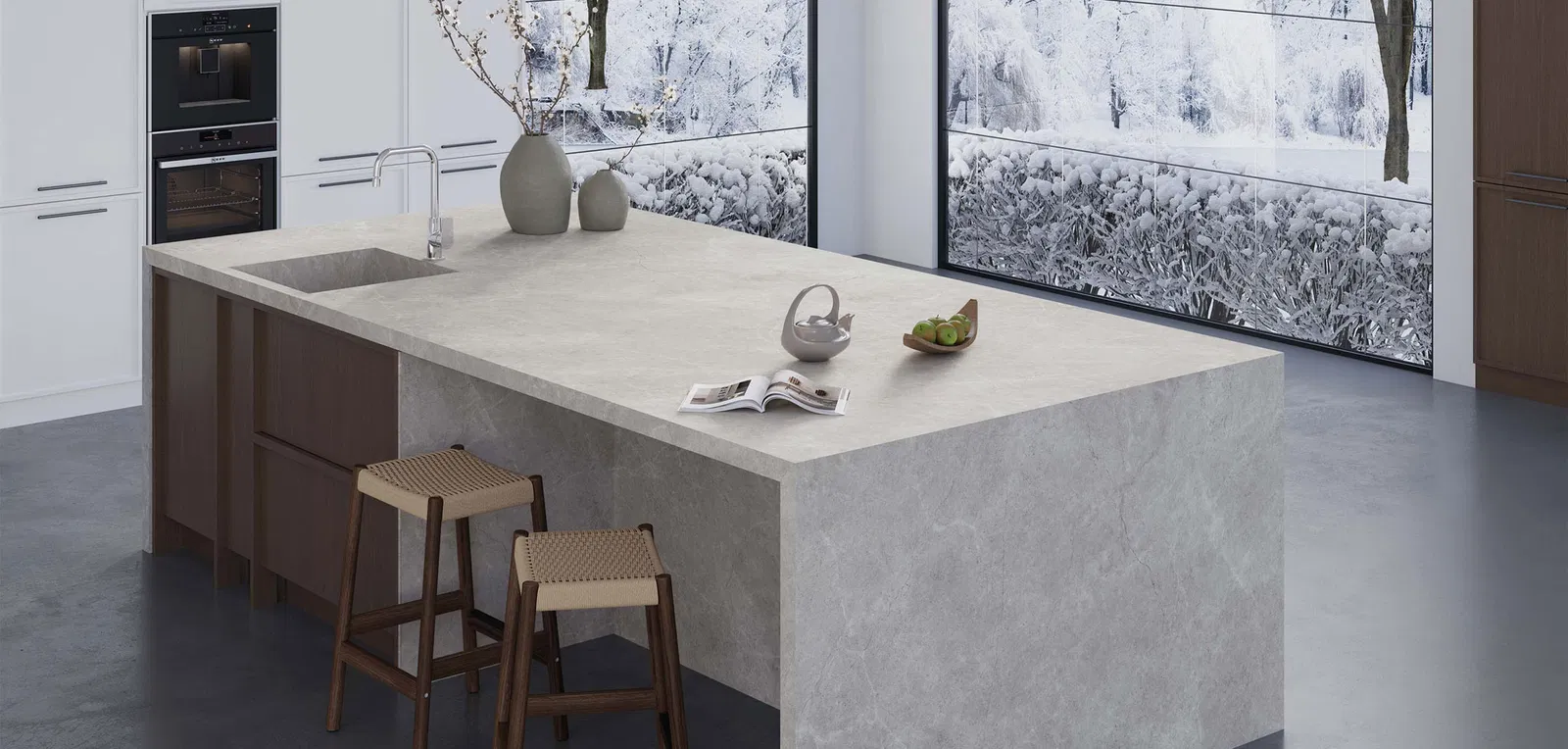 BiqSlab Tundra Grey Porselen Tezgah