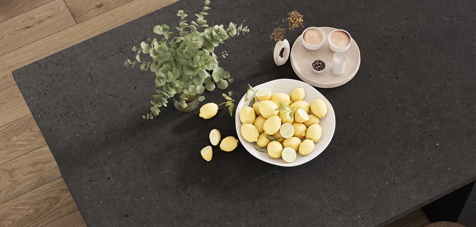 Biqslab Argento Nero Porselen Tezgah