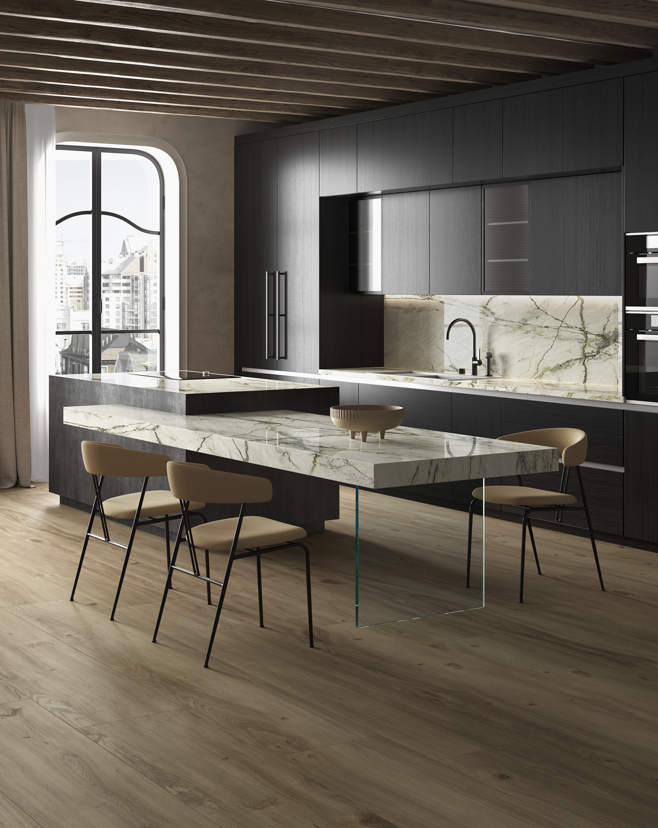 Fondovalle Calacatta Green | Porselen Mutfak Tezgahı