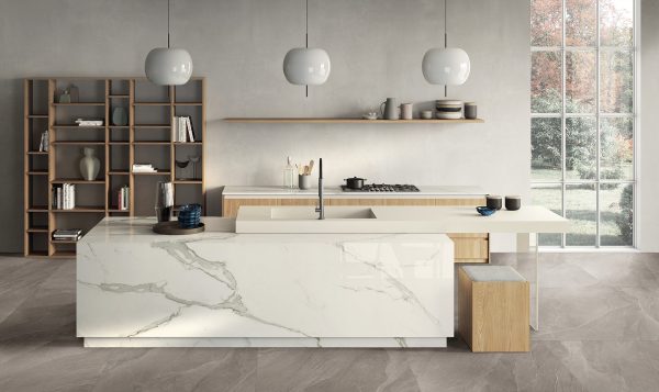 Fondovalle Calacatta Light | Porselen Mutfak Tezgahı