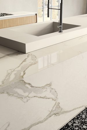 Fondovalle Calacatta Light | Porselen Mutfak Tezgahı