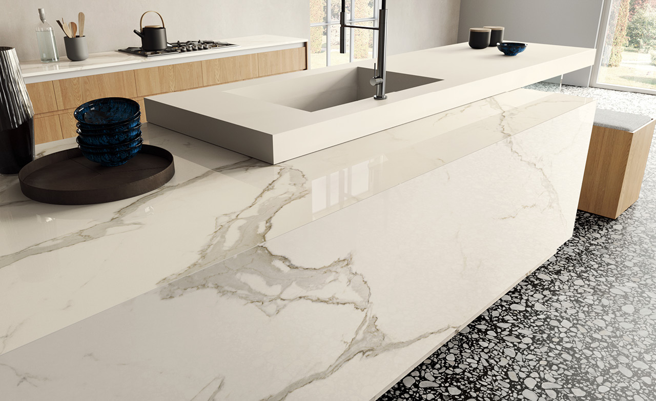 Fondovalle Calacatta Light | Porselen Mutfak Tezgahı