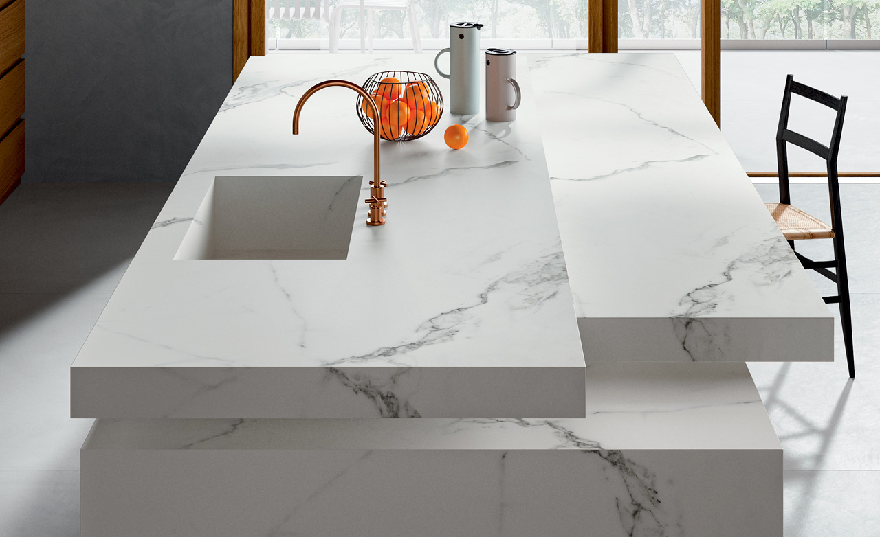 Fondovalle Calacatta White | Porselen Mutfak Tezgahı