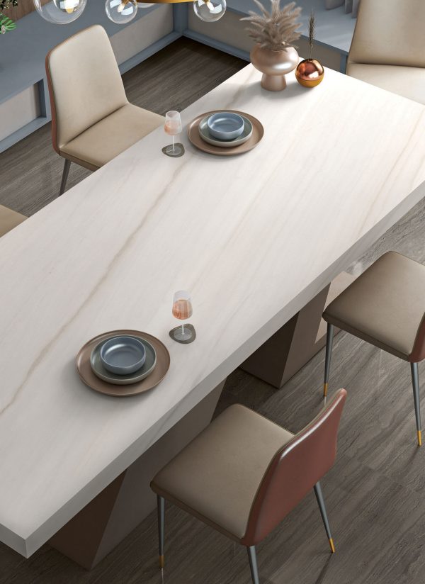 Lamar Bianco Lasa Porselen Tezgah