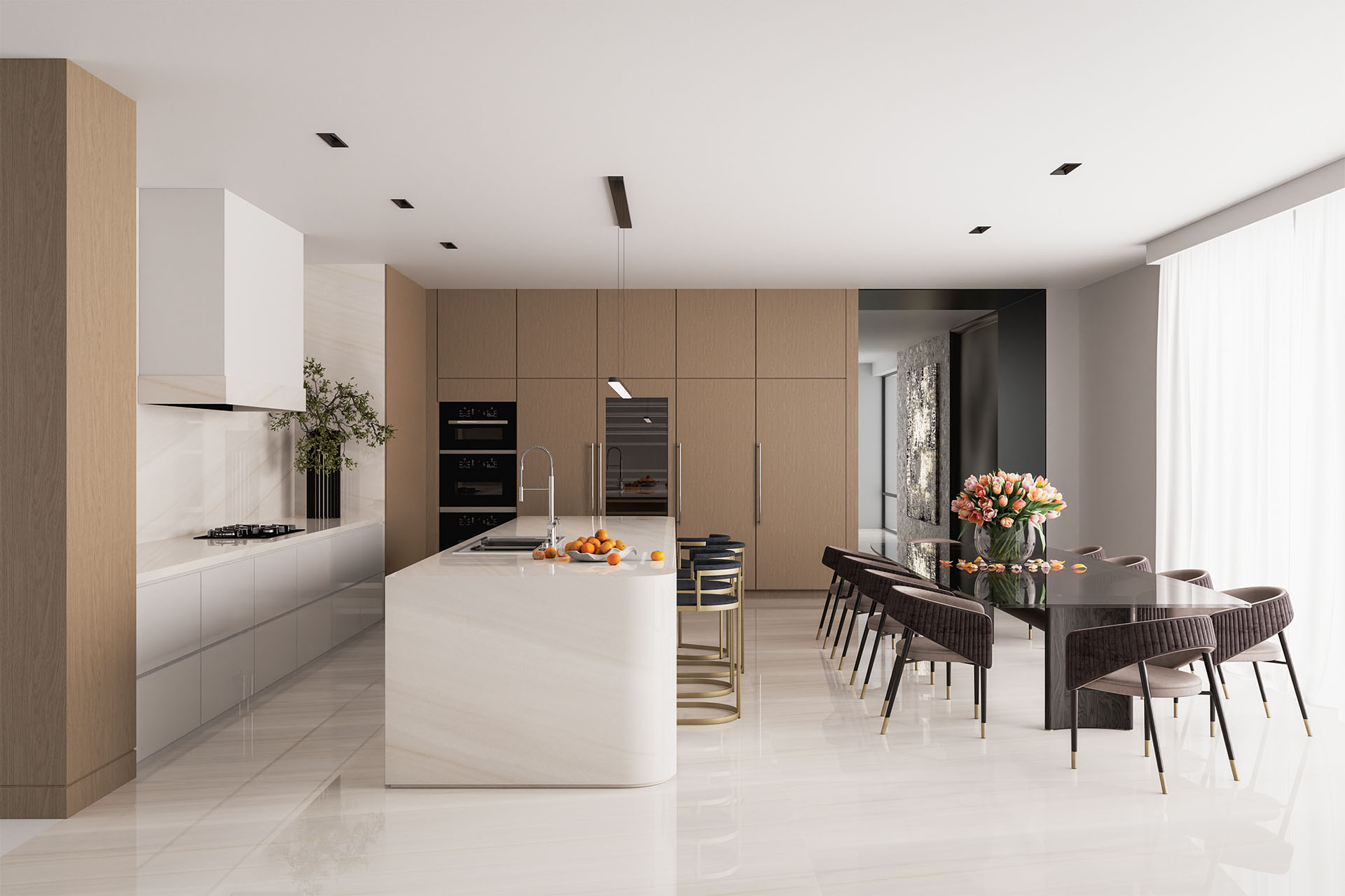 Lamar Bianco Lasa Porselen Tezgah