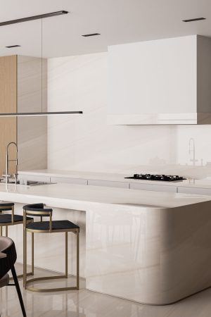 Lamar Bianco Lasa Porselen Tezgah