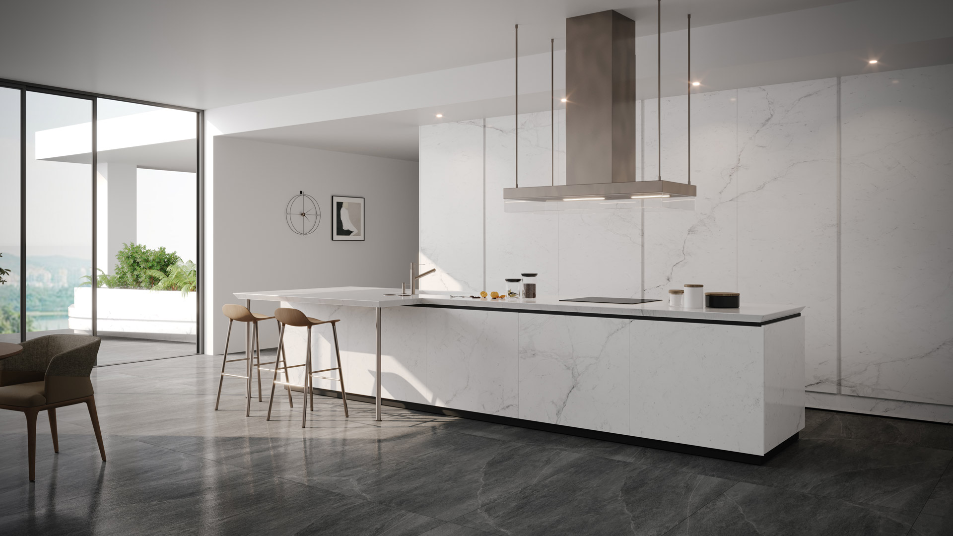 Lamar Moon Grey Porselen Tezgah