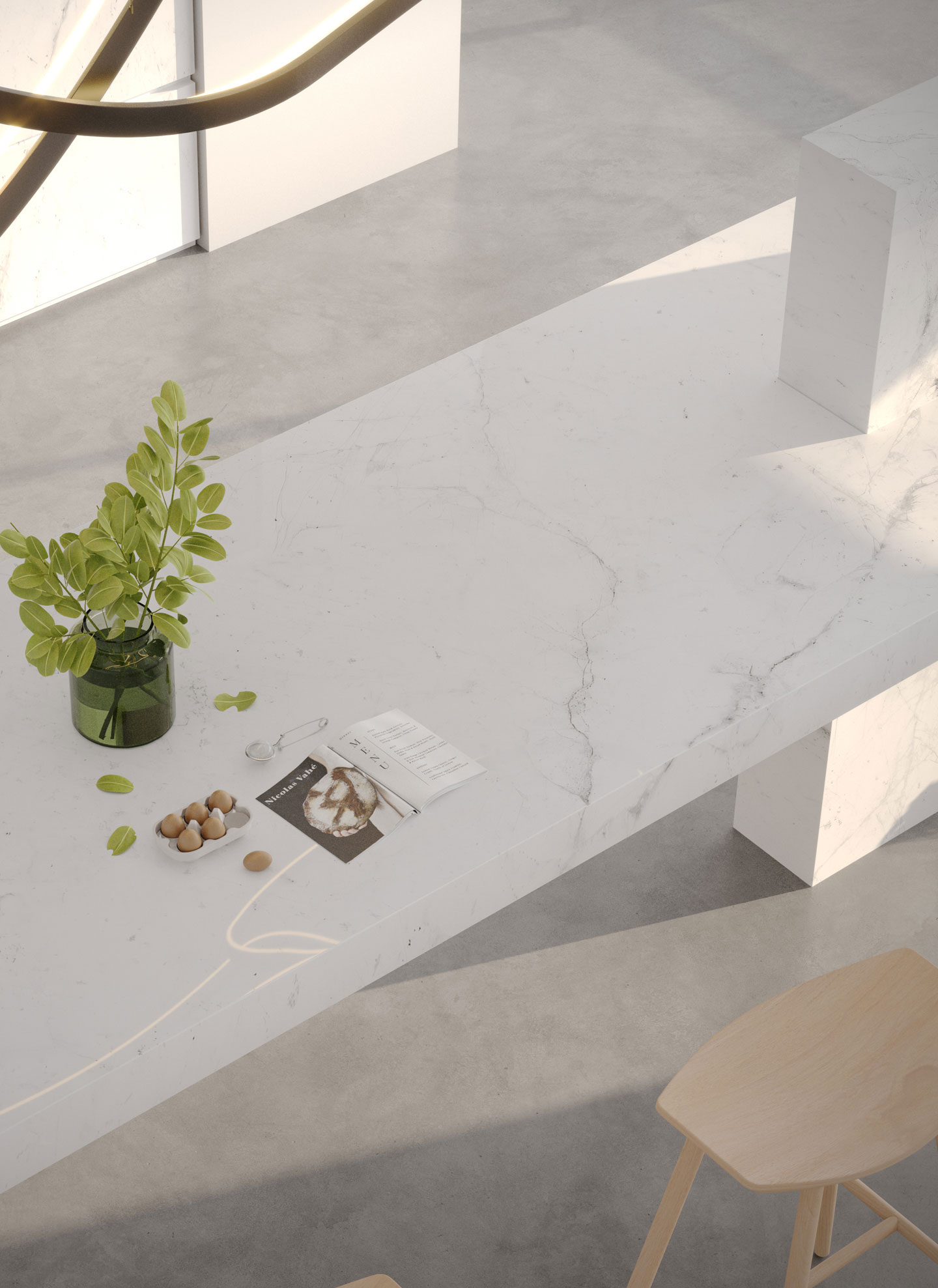 Lamar Moon Grey Porselen Tezgah