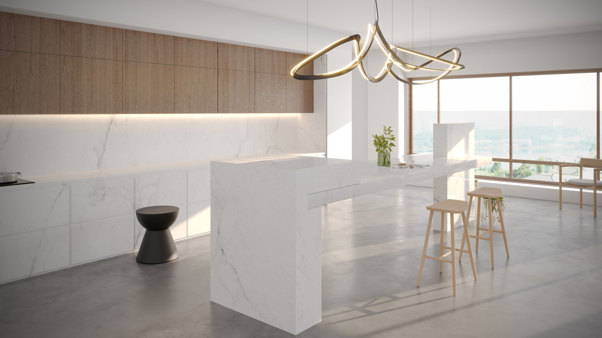 Lamar Moon Grey Porselen Tezgah