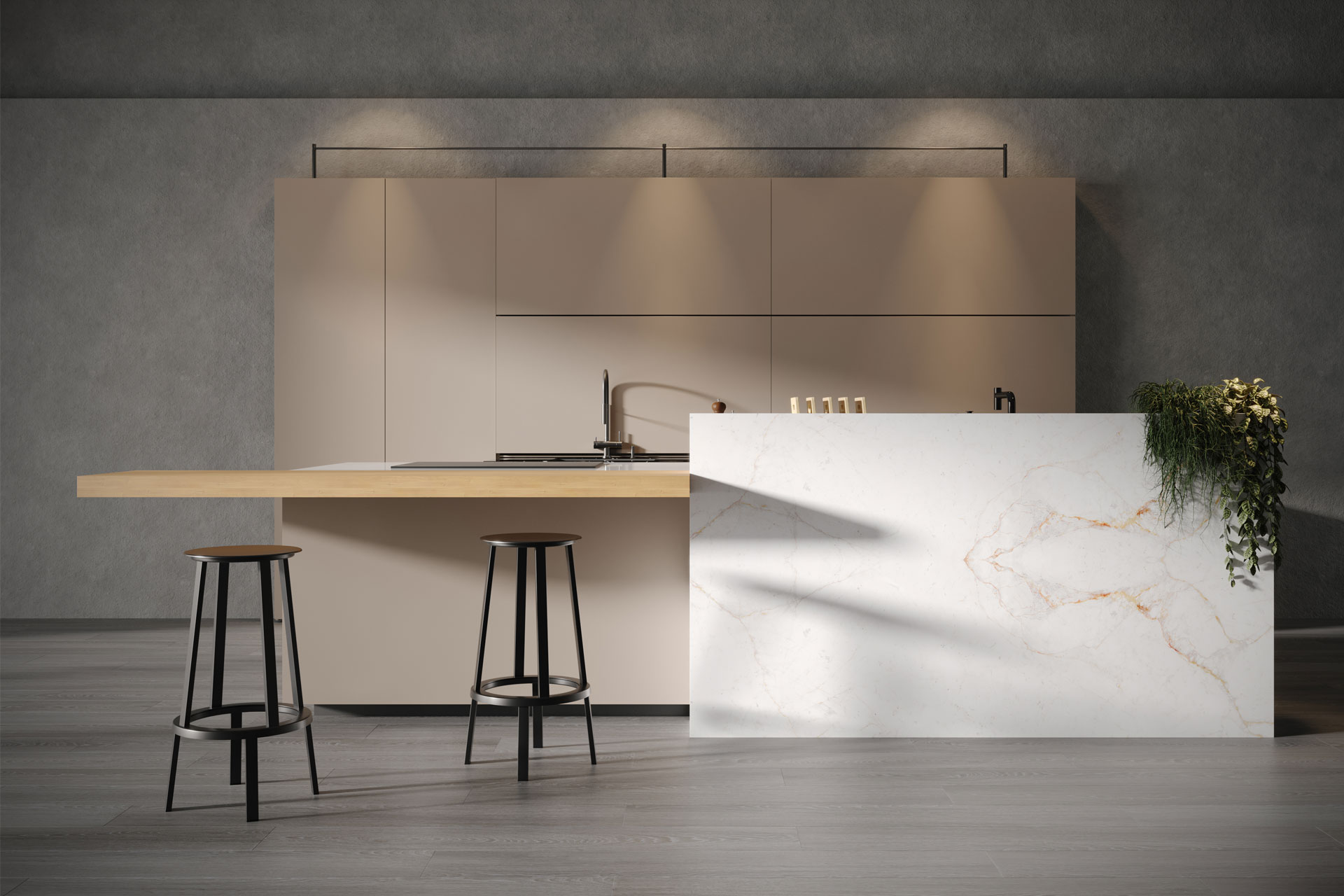 Lamar Moon White Porselen Tezgah