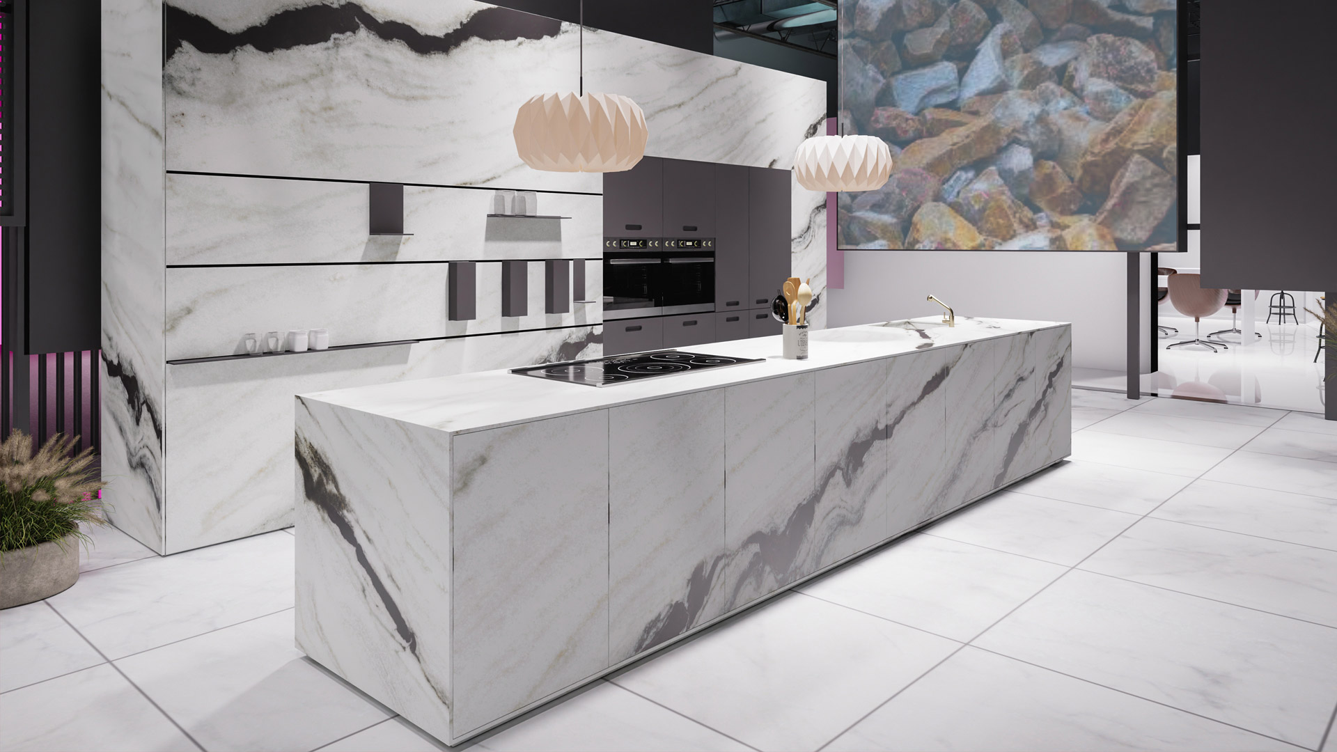 Lamar Panda White Porselen Tezgah